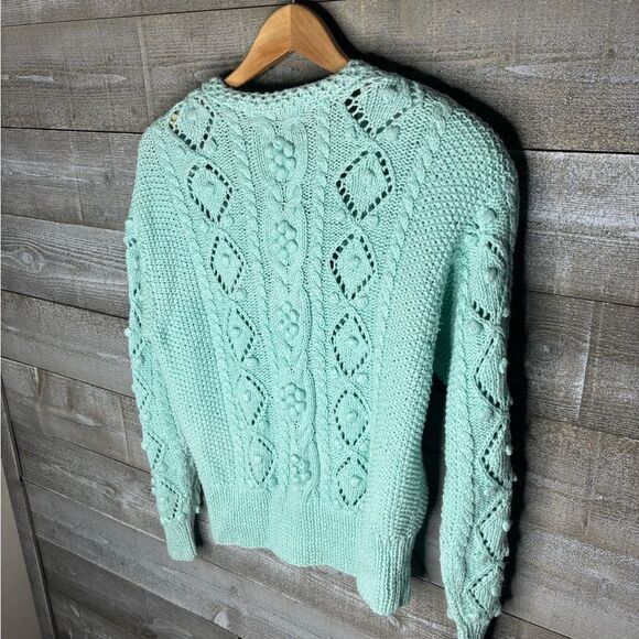 Karen Scott med hand knits vintage pastel Easter bobble button up chunky sweater - Picture 4 of 4